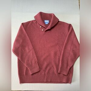 Pendleton 100% Lambswool reddish brown Cowl Neck Button Pullover Sweater XXL